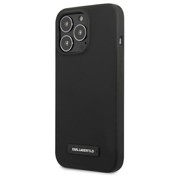 Karl Lagerfeld Silicone Plaque Case for iPhone 13 Pro Max - Black