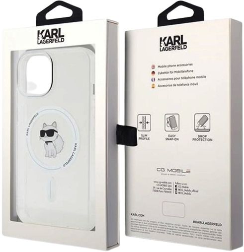 Karl Lagerfeld IML Choupette MagSafe case for iPhone 15 - transparent