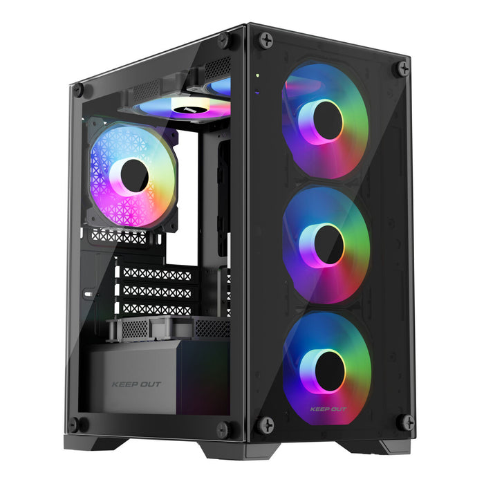 ATX Semi-tower Box KEEP OUT XC-201 GLASS Black