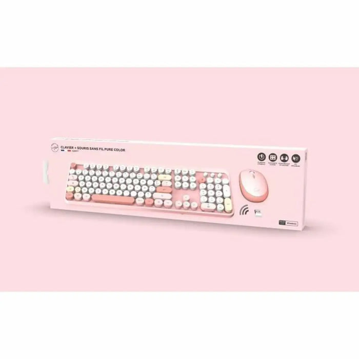 Keyboard and Mouse Mobility Lab Pure Color Rose Azerty French - Електроника Периферни и резервни части<<<Компютри|