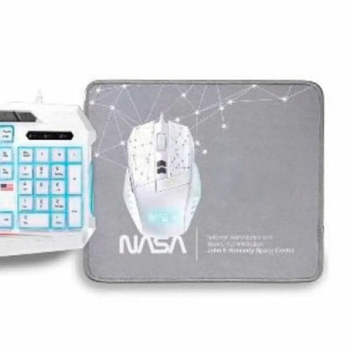 Keyboard and Mouse NASA ANDROMEDA4IN1-W White Multicolour Spanish Qwerty - Електроника Периферни и резервни