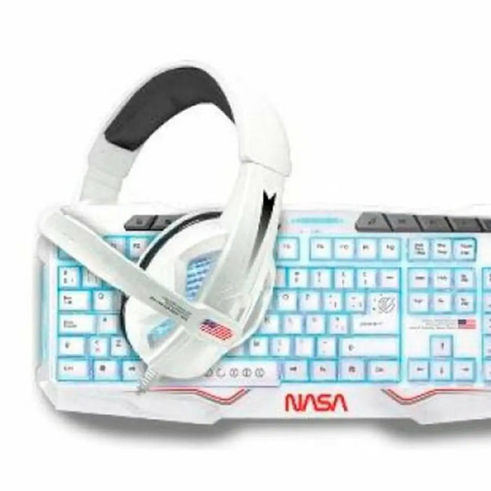 Keyboard and Mouse NASA ANDROMEDA4IN1-W White Multicolour Spanish Qwerty - Електроника Периферни и резервни