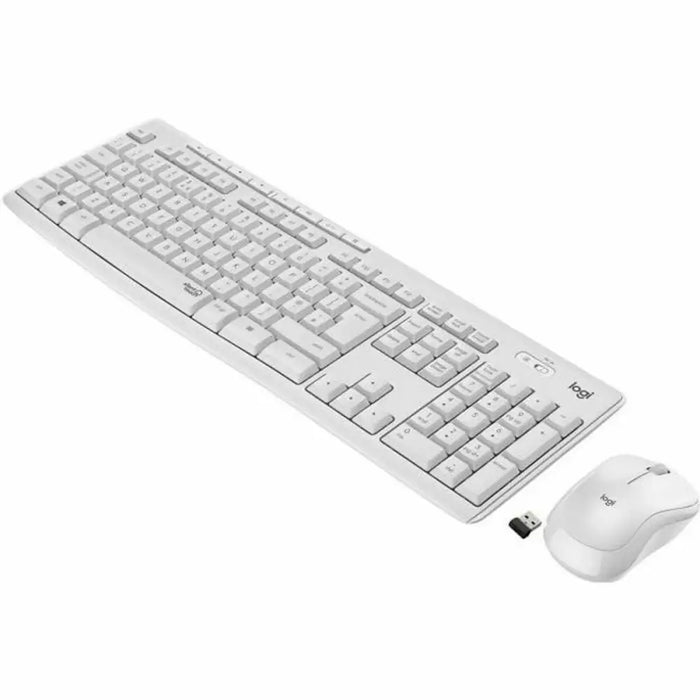 Keyboard and Wireless Mouse Logitech MK295 White French AZERTY - Електроника Периферни и резервни части<<<Компютри|