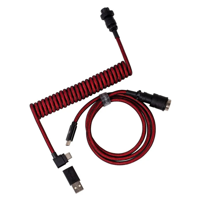 Keyboard cable Keychron Premium Angled Red Coiled Aviator Custom USB Cable USB-C - USB-C - Геймърски