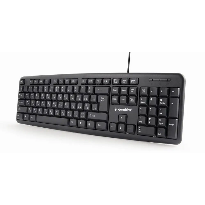 Keyboard GEMBIRD KB-U-103-RU Black Monochrome English Russian QWERTY - KeyboardsPER-KLA<<<Input / Output