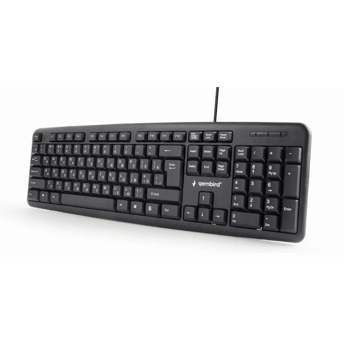 Keyboard GEMBIRD KB-U-103-RU Black Monochrome English Russian QWERTY - KeyboardsPER-KLA<<<Input / Output