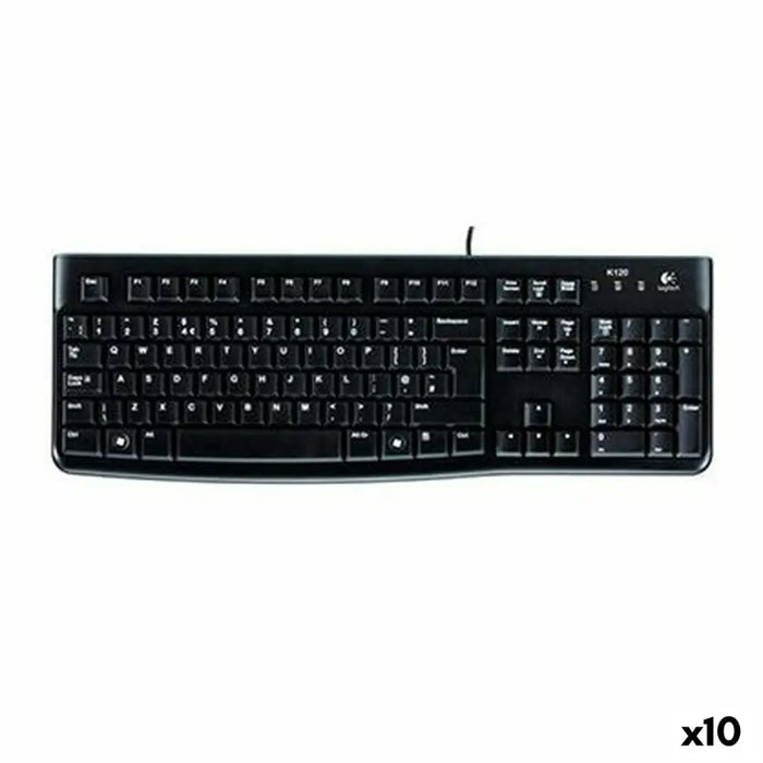 Keyboard Logitech K120 Black Spanish Qwerty (10 Units) - Клавиатури<<<Електроника Периферни и резервни