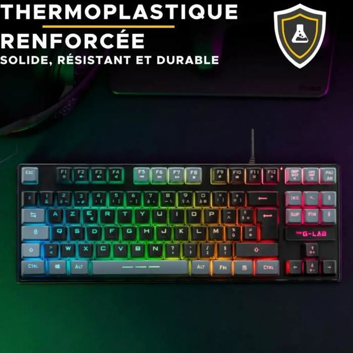 Keyboard The G-Lab KEYZ CAESIUM Black Grey Azerty French - Електроника Периферни и резервни части<<<Компютри|