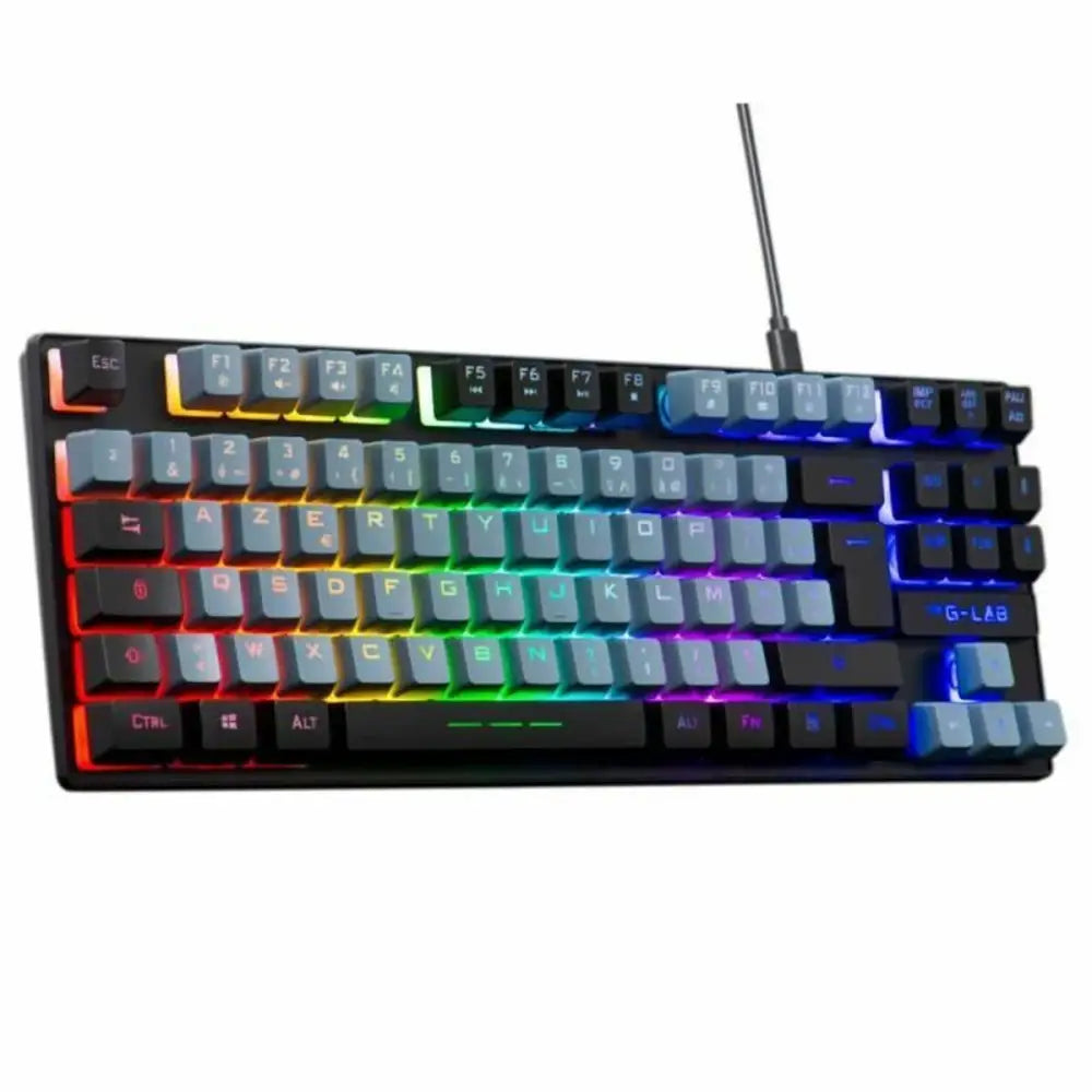 Keyboard The G-Lab KEYZ CAESIUM Black Grey Azerty French — Dragtek