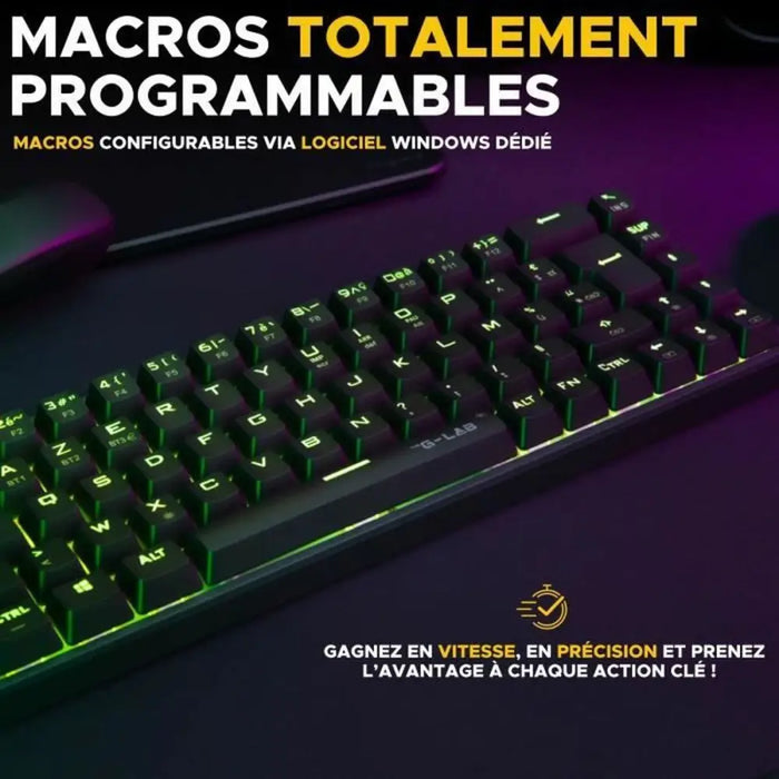 Keyboard The G-Lab KEYZ TITAN Black Azerty French - Електроника Периферни и резервни части<<<Компютри|
