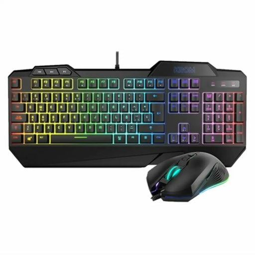 Keyboard with Gaming Mouse Krom NXKROMKRSHRSP Black - Електроника Периферни и резервни части<<<Компютри|