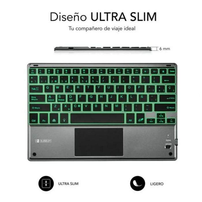 Keyboard with Touchpad Subblim SUB-KBT-SMBT51 Grey Multicolour Spanish Qwerty QWERTY - Електроника Периферни и резервни
