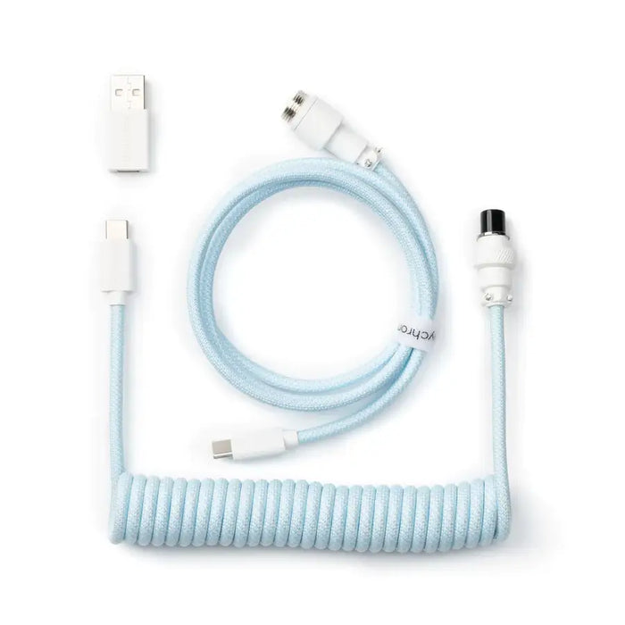 Keychron Coiled Aviator Keyboard Cable - Light Blue - Геймърски аксесоари<<<Геймърска периферия<<<ValiAPI