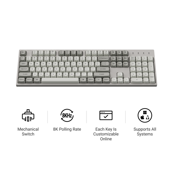 Gaming Mechanical Keyboard Keychron C2 Pro 8K QMK - Super Red Switch, Full Size