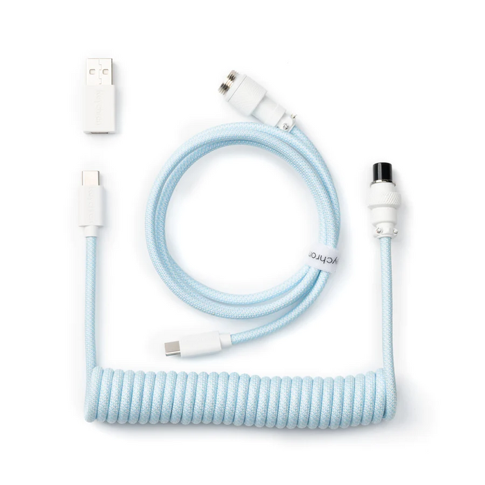 Keychron Coiled Aviator Keyboard Cable - Light Blue