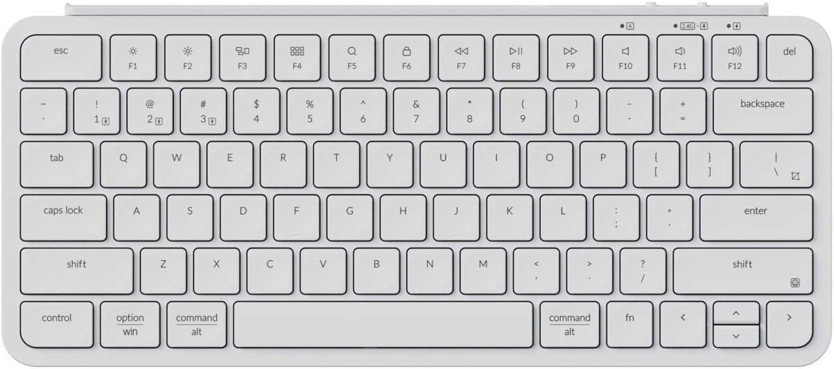 Ultra Slim Keychron B1 Pro 2.4G Wireless Keyboard (White) [B1P-K8].