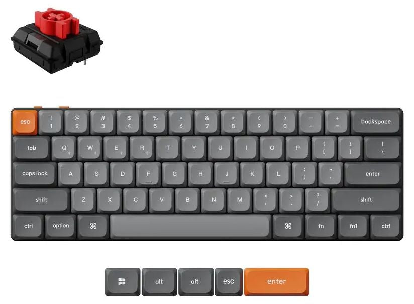 Gaming Mechanical Keyboard Keychron K9 Max QMK HS 60% Keychron Milk POM Switch Red RGB