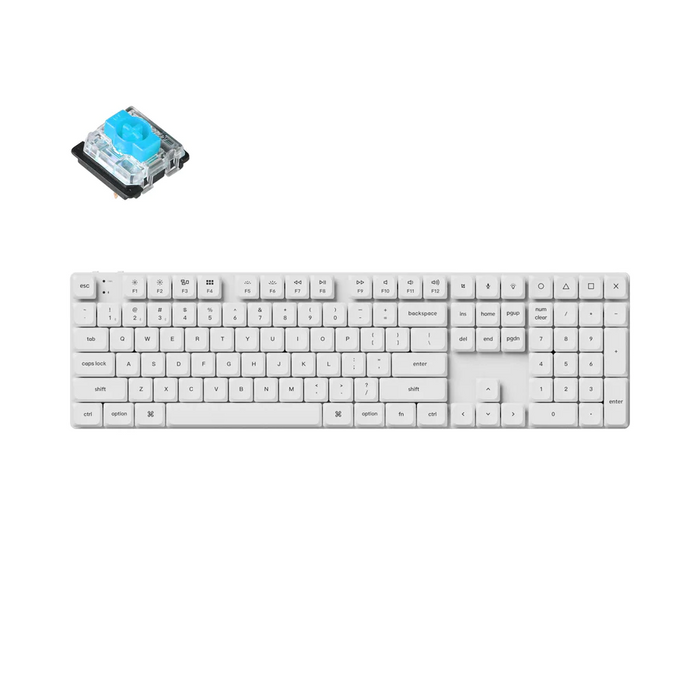Keychron K5 Pro Gaming Mechanical Keyboard White, Low Blue Switch