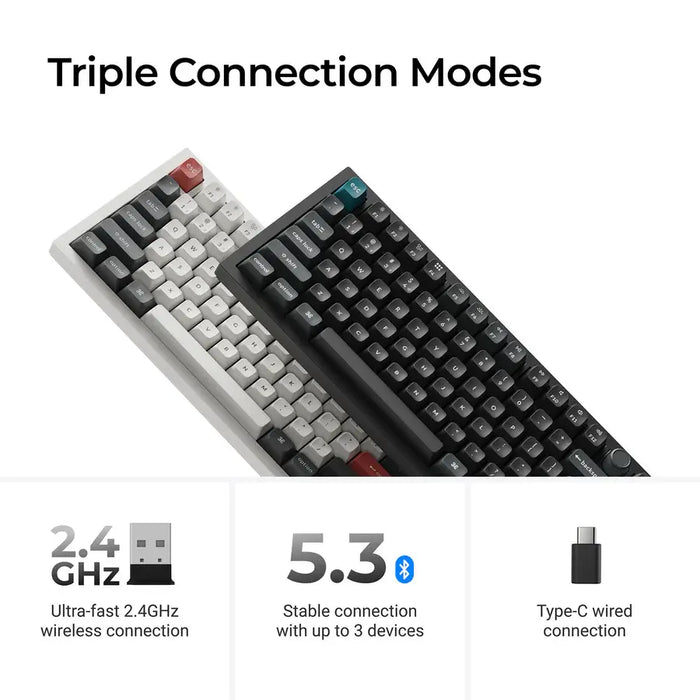 Wireless mechanical keyboard Keychron Q6 Ultra 8K Black - Silk POM Switch Red