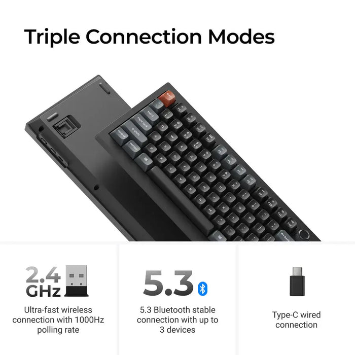 Keychron V6 Ultra 8K Wireless Mechanical Keyboard - Silk POM Switch Brown