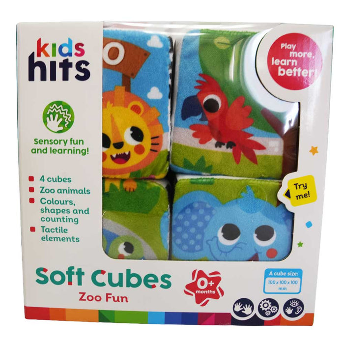 Kids Hits soft cubes - Zoo, 4 pieces