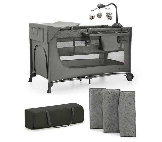 KinderKraft travel cot JOY 2 DARK GREY