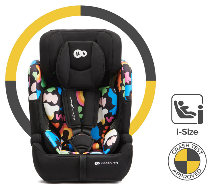 Car seat KinderKraft - Comfort Up, i-Size, 76-150 cm, Happy Shapes