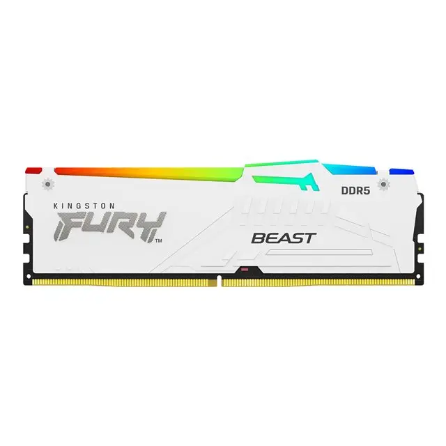 KINGSTON 16GB 6400MT/s DDR5 CL32 DIMM FURY Beast White RGB EXPO - Памети за настолни