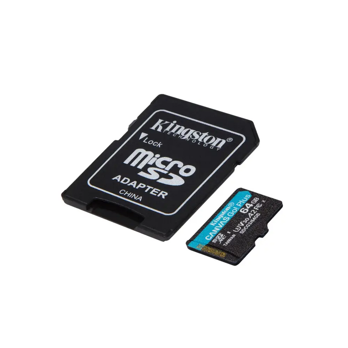 KINGSTON 64GB microSDXC Canvas Go Plus 170R A2 U3 V30 Card ADP - Памети SD<<<Памети<<<Компоненти<<<ALSO&&&Карти