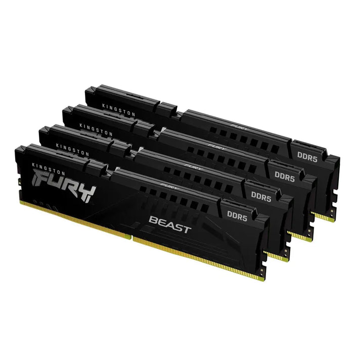 KINGSTON FURY Beast 128GB 5600MT/s DDR5 CL40 DIMM Kit of 4 Black XMP - Памети за настолни