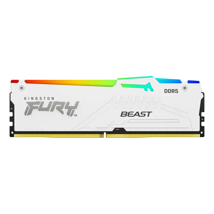 KINGSTON FURY Beast 64GB DIMM 5200MT/s DDR5 CL36 Kit of 2 White RGB EXPO - Памети за настолни