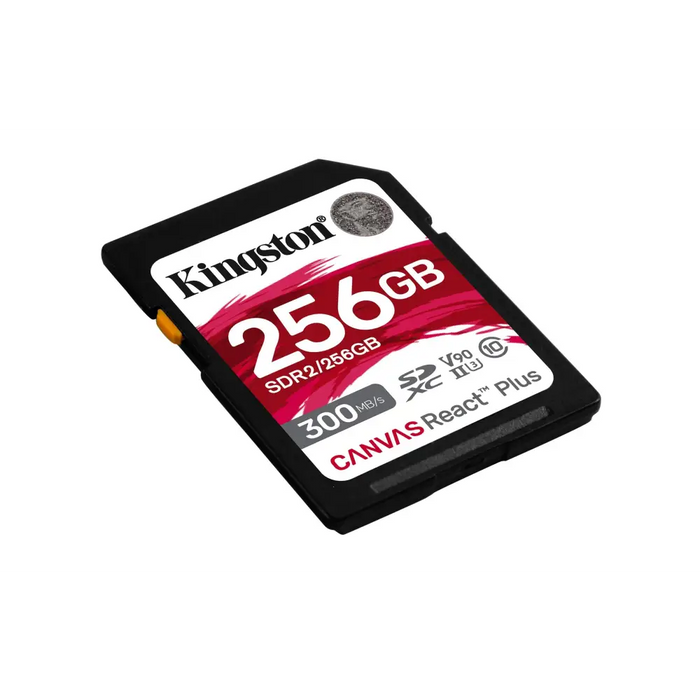 Kingston Technology 256GB Canvas React Plus SDXC UHS-II 300R/260W U3 V90 for Full HD/4K/8K - Карти памет<<<Фото и видео