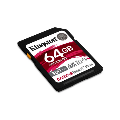 Kingston Technology 64GB Canvas React Plus SDXC UHS-II 300R/260W U3 V90 for Full HD/4K/8K - Карти памет<<<Фото и видео