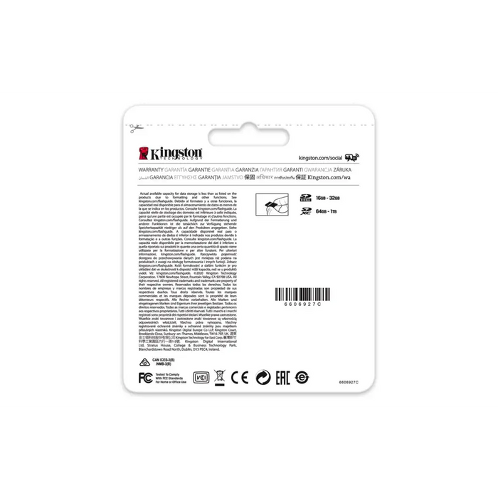 Kingston Technology 64GB SDXC Canvas Select Plus 100R C10 UHS-I U1 V10 - Памети SD<<<Памети<<<Компоненти<<<ALSO&&&Карти