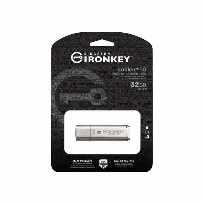 USB memory stick KINGSTON IronKey Locker+ 50 - 32GB XTS-AES 256-bit