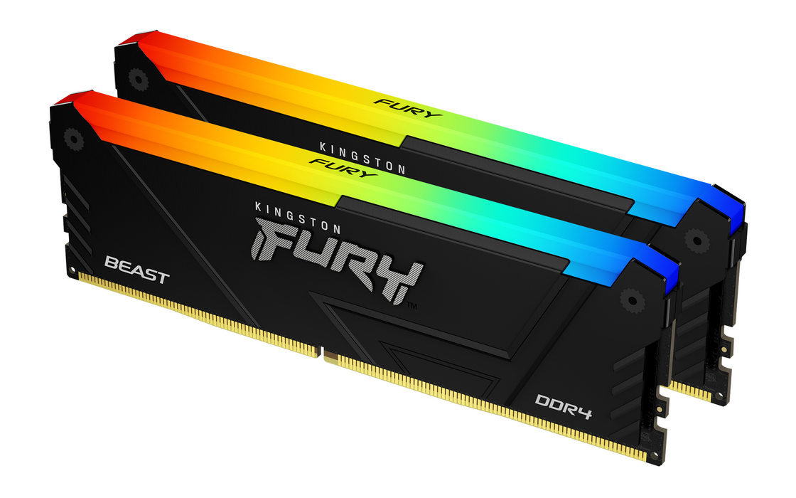Memory Kingston FURY Beast Black RGB 32GB(2x16GB) DDR4 3600MHz CL18