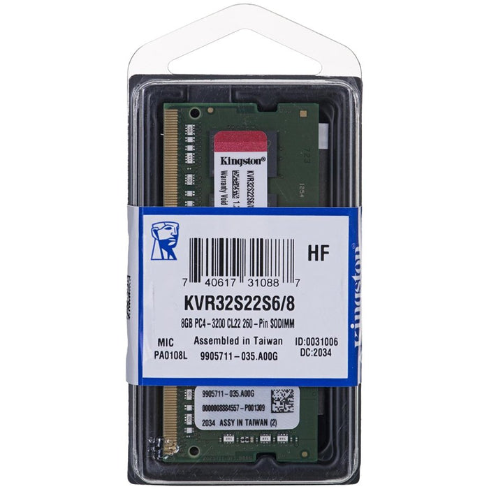KINGSTON 8GB 3200MHz DDR4 Non-ECC CL22 SODIMM 1Rx16
