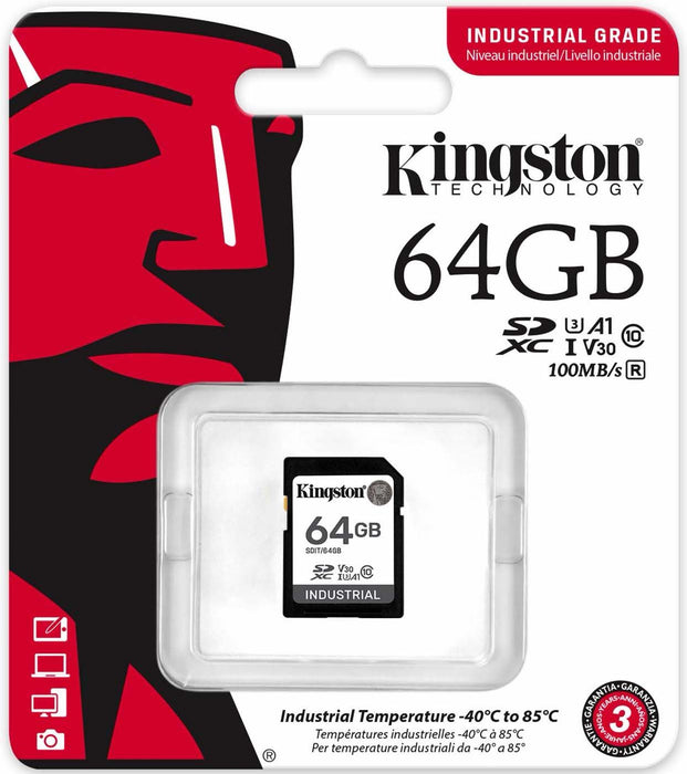 Memory card Kingston - Industrial SD, 64GB, SDXC, Class 10