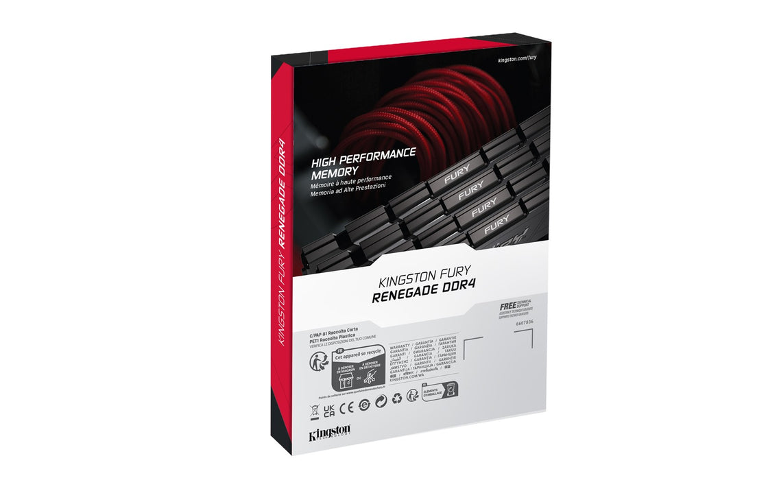 Kingston Technology FURY 16GB 3200MT/s DDR4 CL16 DIMM 1Gx8 Renegade Black