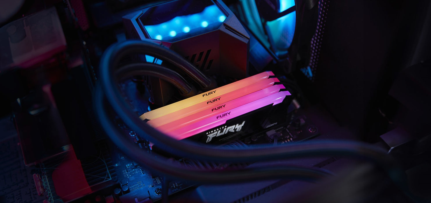 Memory Kingston FURY Beast Black RGB 32GB(2x16GB) DDR4 3200MHz CL16