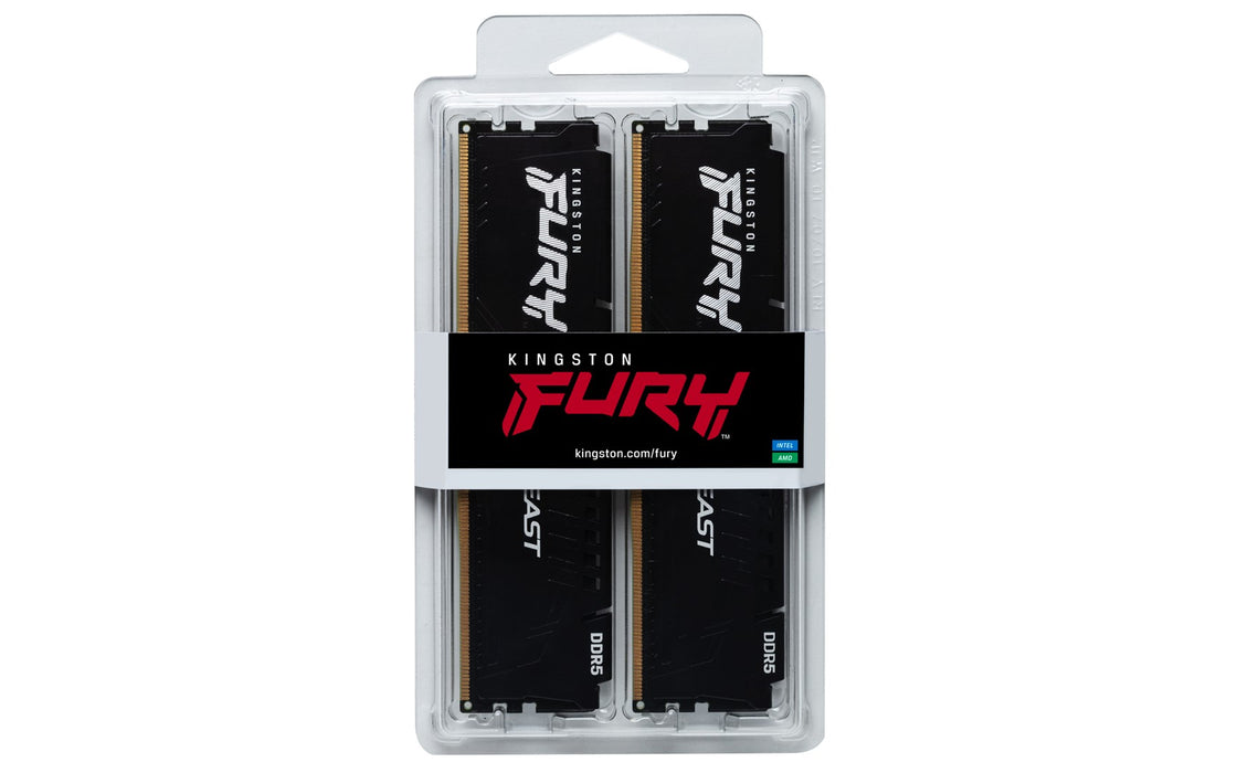 Memory Kingston FURY Beast Black 16GB(2x8GB) DDR5 6000MHz CL36, AMD EXPO - KF560C36BBEK2-16