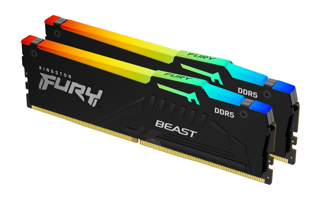 Memory Kingston FURY Beast RGB Black 32GB (2x16GB) DDR5 5600MHz CL40 - Intel XMP