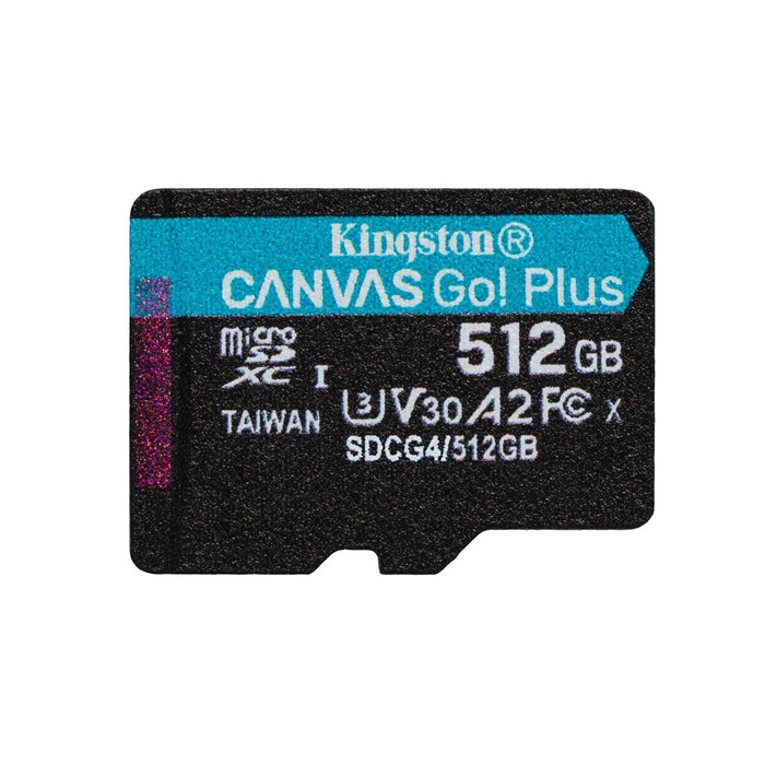 KINGSTON 512GB microSDXC Canvas Go Plus Gen4 200R A2 U3 Single Pack w/o ADP