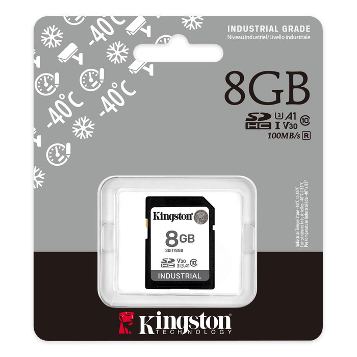 Memory card Kingston 8GB SDHC Industrial C10, UHS-I, U3, V30, A1