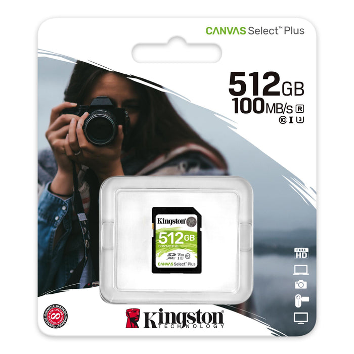 KINGSTON 512GB SDXC Canvas Select Plus 100R C10 UHS-I U3 V30
