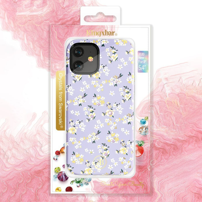 Kingxbar Blossom case decorated with original Swarovski crystals iPhone 12 mini multicolour (Gardenia) - Cell phone