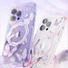 Kingxbar Butterfly Series magnetic case for iPhone 14 Pro Max MagSafe case with butterflies blue - Cell phone cases