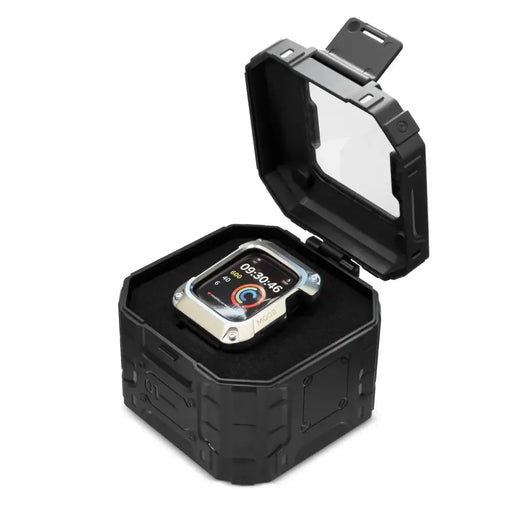 Kingxbar CYF140 2in1 Rugged Case for Apple Watch SE 6 5 4 (44 mm) Stainless Steel with Strap Silver - Cell phone cases