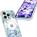 Kingxbar Flora Series magnetic case for iPhone 14 Plus MagSafe decorated with orchid flowers print - Cell phone cases