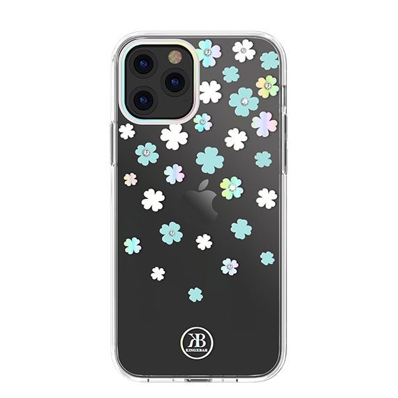 Kingxbar Lucky Series case decorated with original Swarovski crystals iPhone 12 mini transparent (Clover) - Cell phone